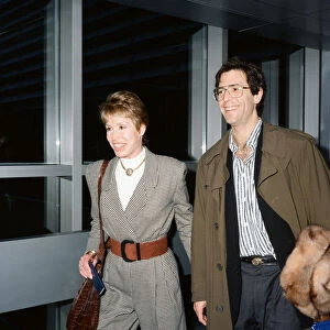 American Actress Mary Tyler Moore at London Airport with her husband Robert Levine