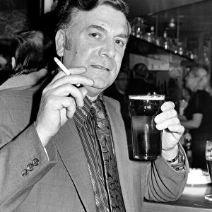 Andy Bradley enjoying his pint and a fag in the local before the chancellor puts up