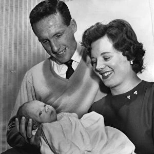 Aston Villa footballer Vic Crowe, his wife Barbara and their month old son, Mark