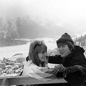 Beatles - John Lennon and Wife Cynthia Lennon in St Moritz on a Skiing Holiday in