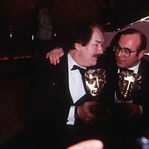 Bob Hoskins Actor with Michael Gambon at the BAFTA Awards March 1987 Dbase