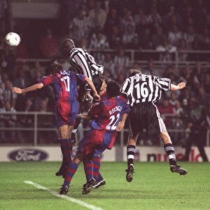 Newcastle United v Barcelona European Champions League 1997 Faustino Asprilla of