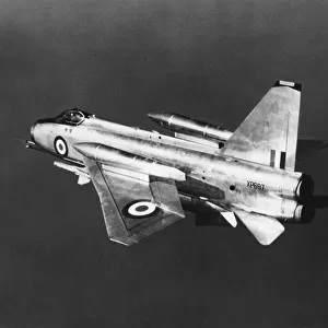 A RAF English Electric Lightning F6 supersonic jet fighter aircraft