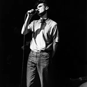 The Smiths pop singer Morrissey singing on stage 1984