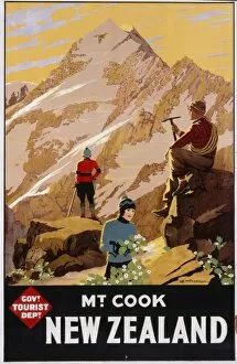 Poster advertising Mount Cook, New Zealand