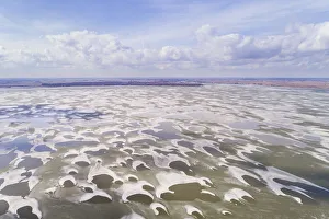 Aerial view of melting ice in the Gouwzee, as seen from Marken in the direction of Aerial view of melting ice in the Gouwzee, as seen from Marken in the direction of