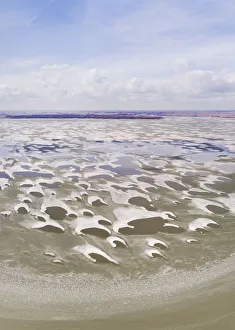 Cold Prints: Aerial view of melting ice in the Gouwzee after a long period of frost in February 2018