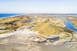 De Slufter Prints: Aerial view of the Slufter valley with dunes, Texel, Noord-Holland, The Netherlands