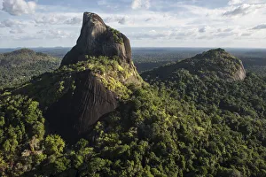 Bottle Mountain rising out of rainforest, Rupununi, Guyana