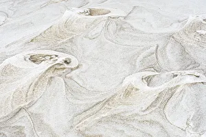 Creative Prints: Close up of snow in the beach at Zandvoort, Zuid-Holland, The Netherlands