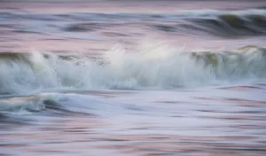 : Close up of waves at the coast of Bloemendaal, Noord-Holland, The Netherlands