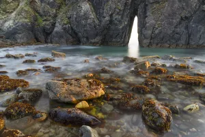 Beach Prints: Coastal arch, Harris Beach State Park, Oregon