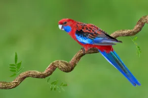 Crimson Rosella (Platycercus elegans) male, Victoria, Australia