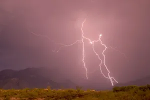 Landscapes Prints: Lightning strike, Santa Rita Mountains, Arizona