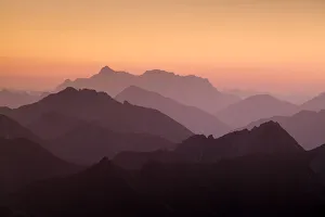Mountain peaks at sunrise, Hinterstein, Bavaria, Germany
