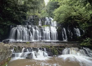 Purakaunui Falls and Purakaunui River, Catlins, South Island, New Zealand