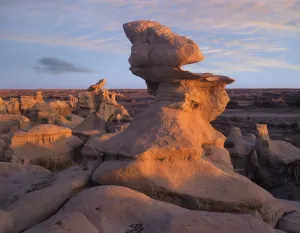 Blue Sky Prints: Rock formation, Bisti Badlands, Bisti Wilderness Area, New Mexico