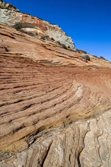 Blue Sky Prints: Sandstone rock, Zion National Park, Utah