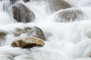 September Prints: Streaming water with rocks, Alaska, United States