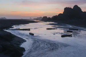 Tranquility Prints: Sunset along coast, Harris Beach State Park, Oregon
