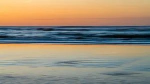 Abstract Prints: Sunset at the North Sea beach
